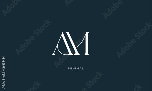 Alphabet letter icon logo AM