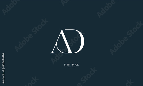 Alphabet letter icon logo AD photo
