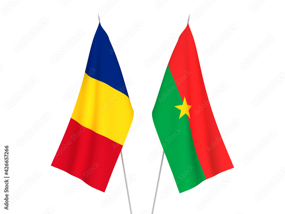 Romania and Burkina Faso flags Romania and Burkina Faso flags
