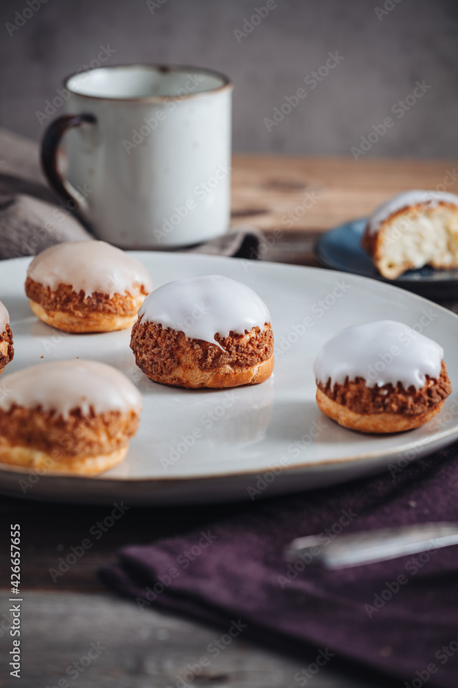 Delicious french Choux Craquelin pastries Delicious french Choux Craquelin pastries