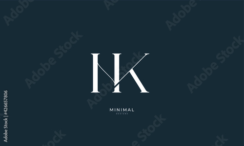 Alphabet letter icon logo KH