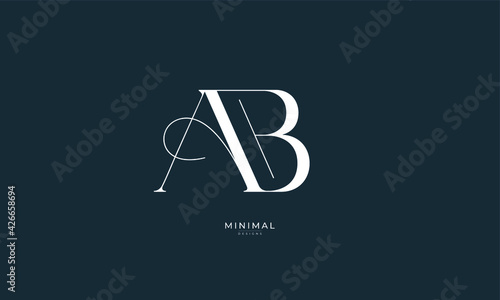 Alphabet letter icon logo AB