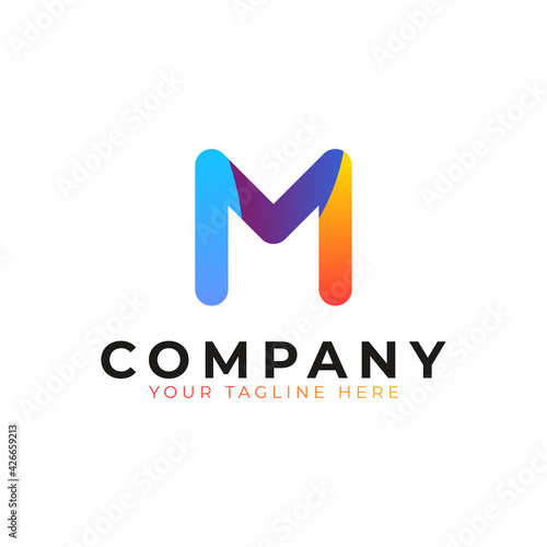 Letter M Logo Liquid. Colorful Motion Shape with Modern Flow Waves Logo. Usable for Business and Branding Logos. Flat Vector Logo Design Ideas Template Element. Eps10 Vector