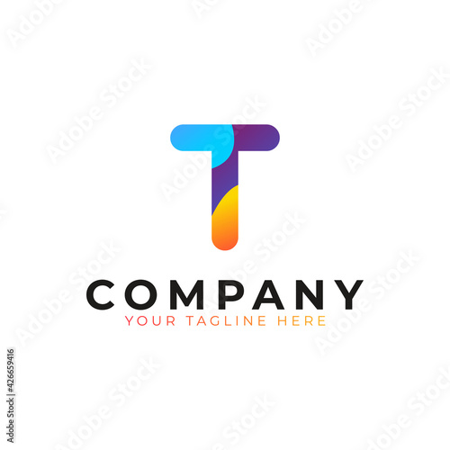 Letter T Logo Liquid. Colorful Motion Shape with Modern Flow Waves Logo. Usable for Business and Branding Logos. Flat Vector Logo Design Ideas Template Element. Eps10 Vector