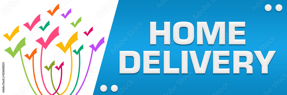 Home Delivery Colorful Lines Tick Marks On Top Left Horizontal Home Delivery Colorful Lines Tick Marks On Top Left Horizontal