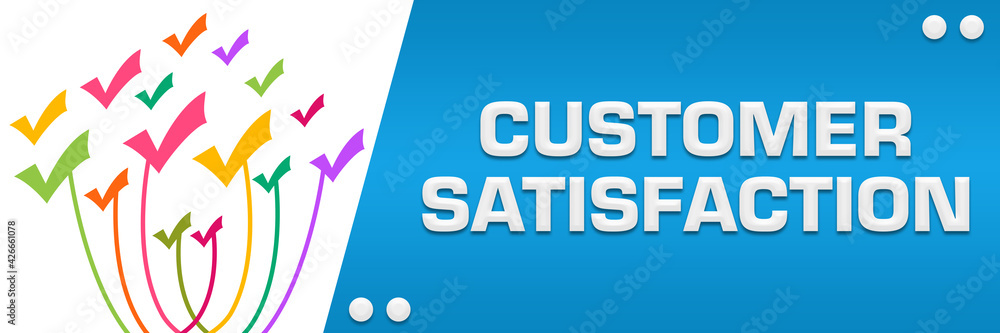 Customer Satisfaction Colorful Lines Tick Marks On Top Left Horizontal Customer Satisfaction Colorful Lines Tick Marks On Top Left Horizontal