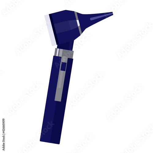 Otoscope-is-a-diagnostic-device-used-in-otolaryngology.-Vector-illustration-isolated-on-white-background