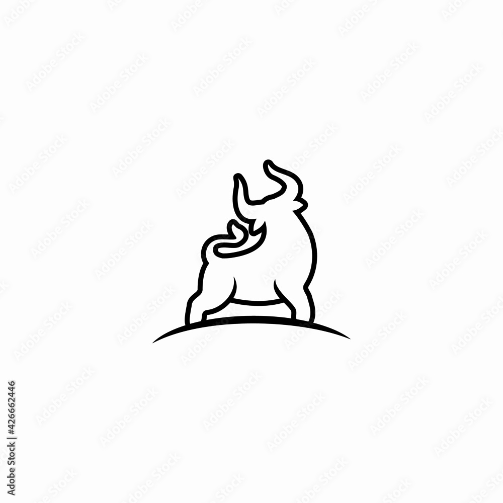 Bull logo vector illustration design in outline style Bull logo vector illustration design in outline style