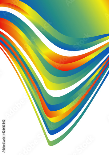 Abstract Red Yellow and Blue Wave Background Template