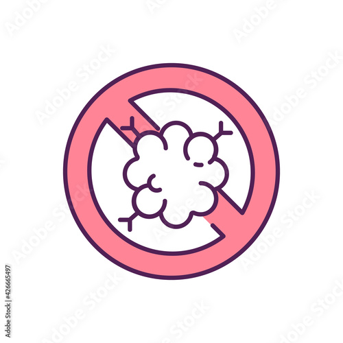Preventing cancer cells from growing RGB color icon. Life-threatening disease treatment. Tumor growth slowing. Cancer risk reducing. Decreasing risk. Anti-cancer diet. Isolated vector illustration