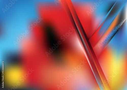 Red Yellow and Blue Diagonal Shiny Lines Background Vector Illustration