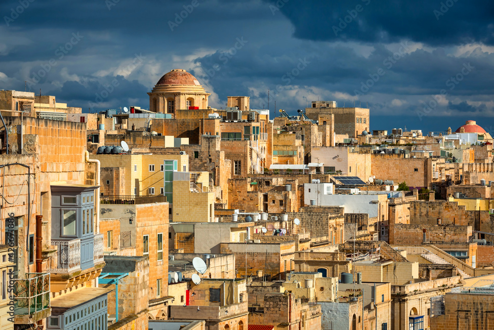 Beautiful architecture of the Valletta city, capital of Malta