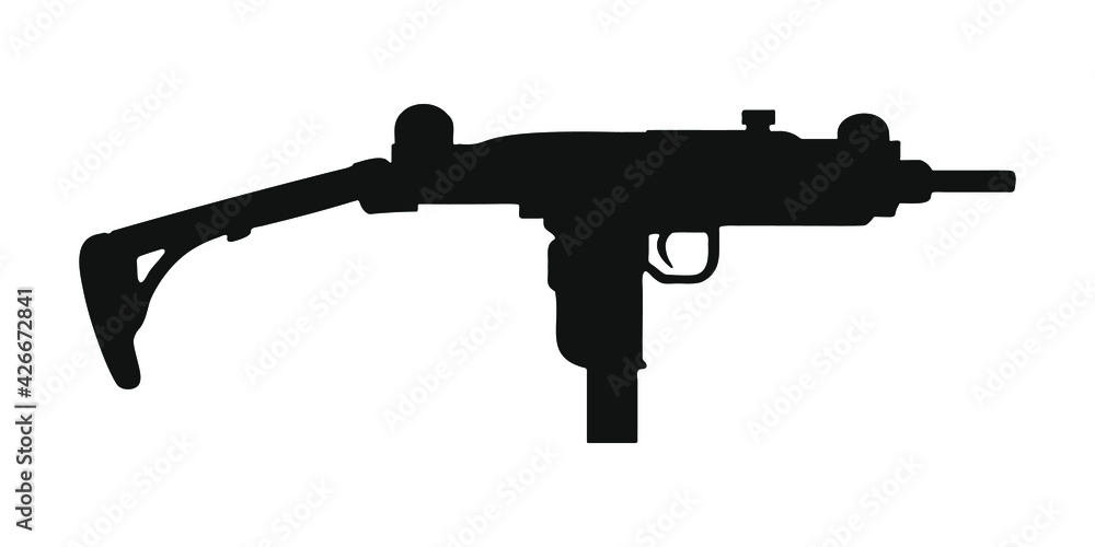 UZI submachine gun silhouette UZI submachine gun silhouette