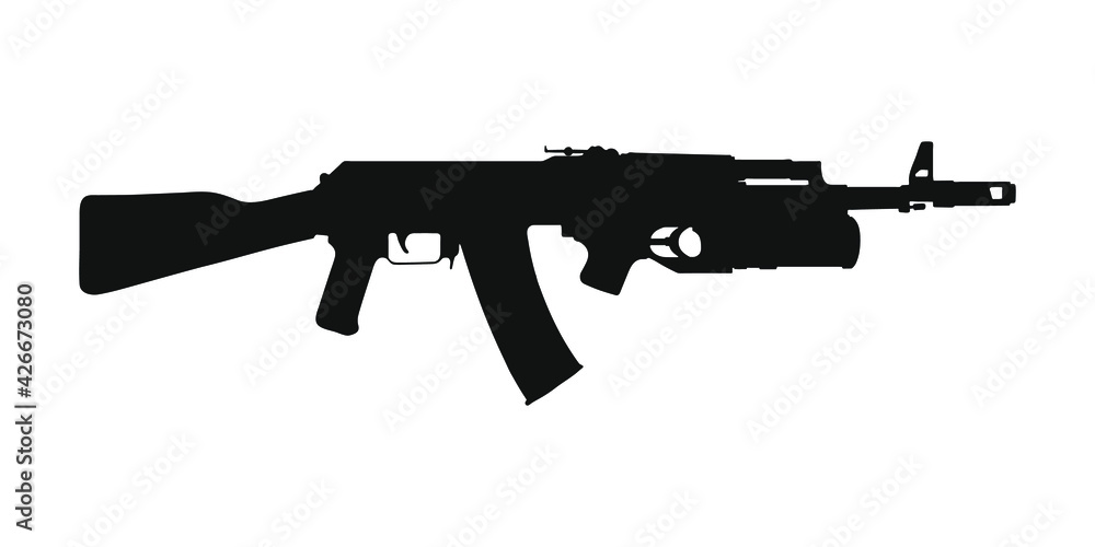 Russian assault rifle AK-47 silhouette 