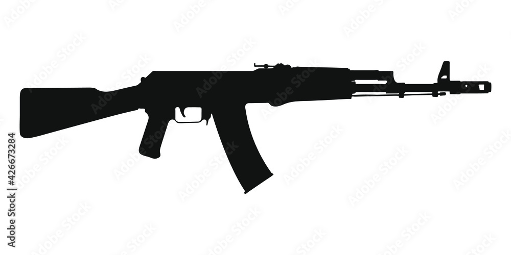 Russian assault rifle AK-47 silhouette 