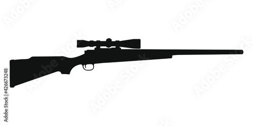 Sniper rifle with telescopic sight silhouette 