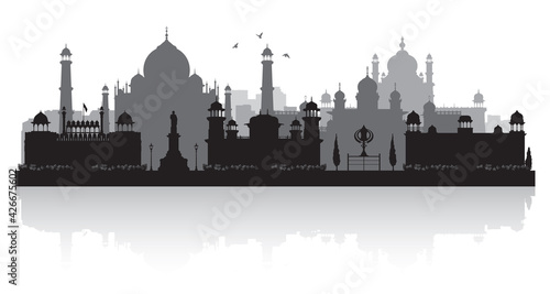 Agra India city skyline silhouette
