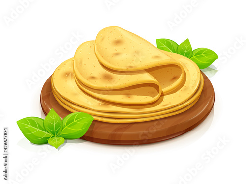 Corn tortilla for taco and burrito.