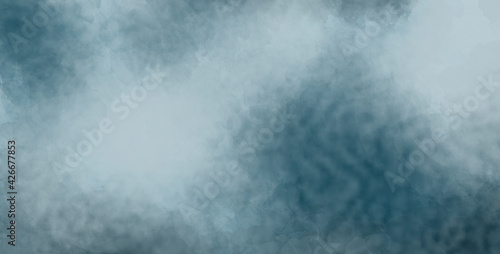Digital background with vintage color, watercolor texture, gradient blurred bokeh design. Blue sea 