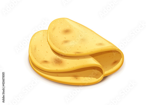 Corn tortilla for taco and burrito.