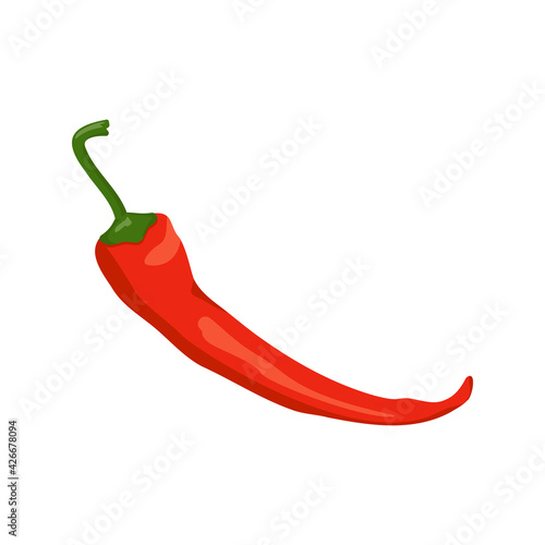 Red hot chili pepper icon. Healthy food, a source of vitamins. Natural product suitable for vegetarians. Seasoning for different dishes