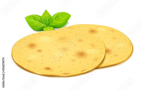 Corn tortilla for taco and burrito.