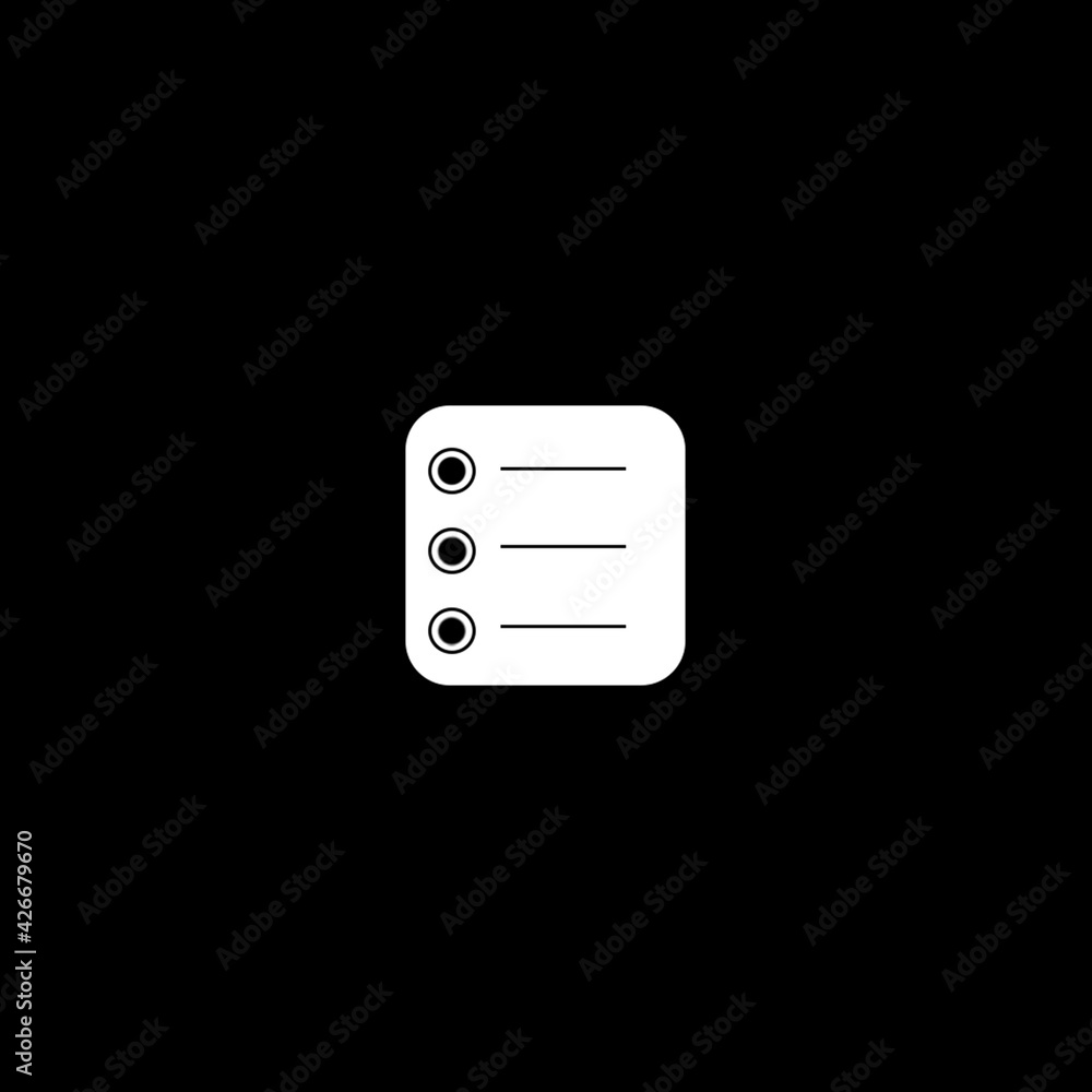 Reminders app icon. Black and white Reminders icon for phone. Stock  Illustration | Adobe Stock
