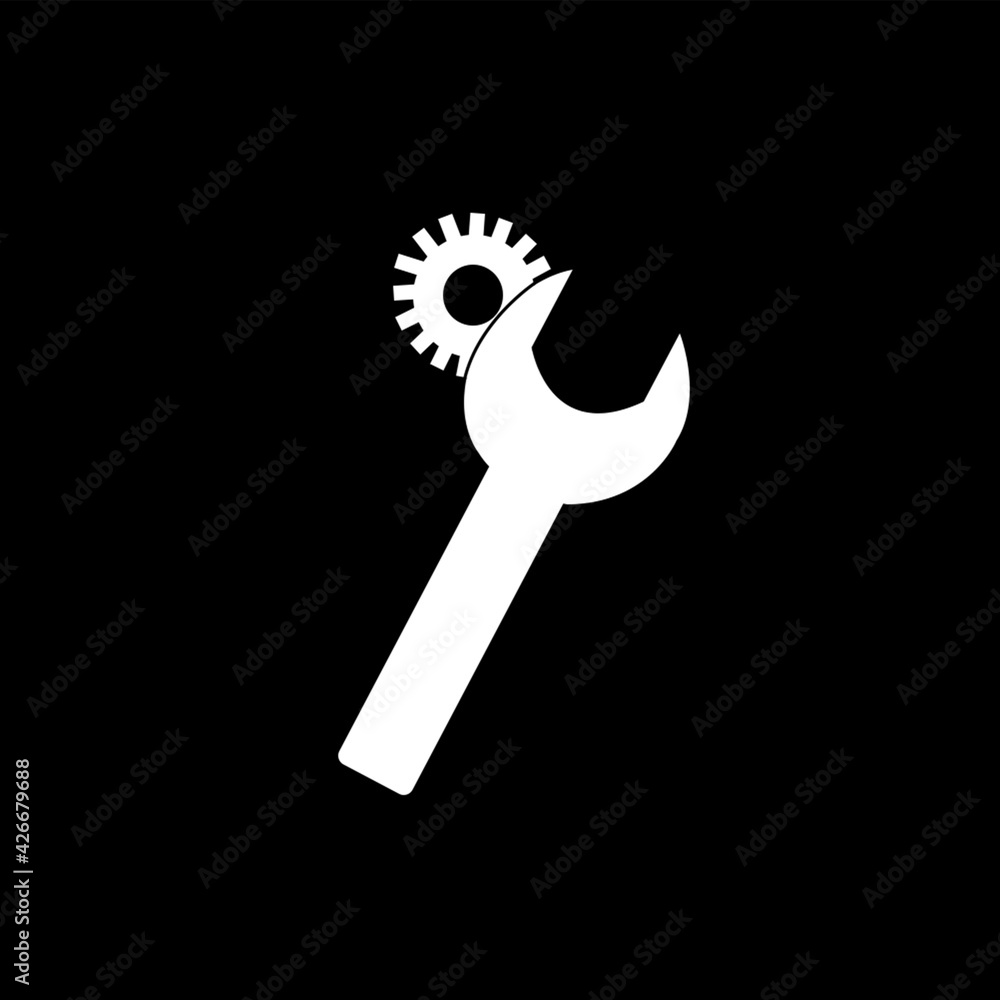 Settings icon. Settings symbol. Black and white settings icon. Stock Illustration Adobe Stock