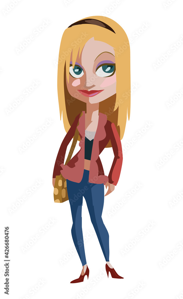 Girl student illustration cartoon drawing Girl student illustration cartoon drawing