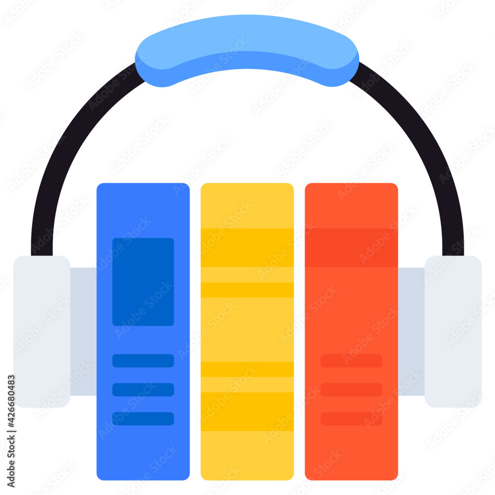 An icon design of audio learning, editable vector An icon design of audio learning, editable vector