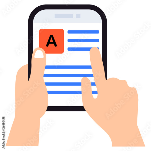 Conceptual flat design of online article writing icon