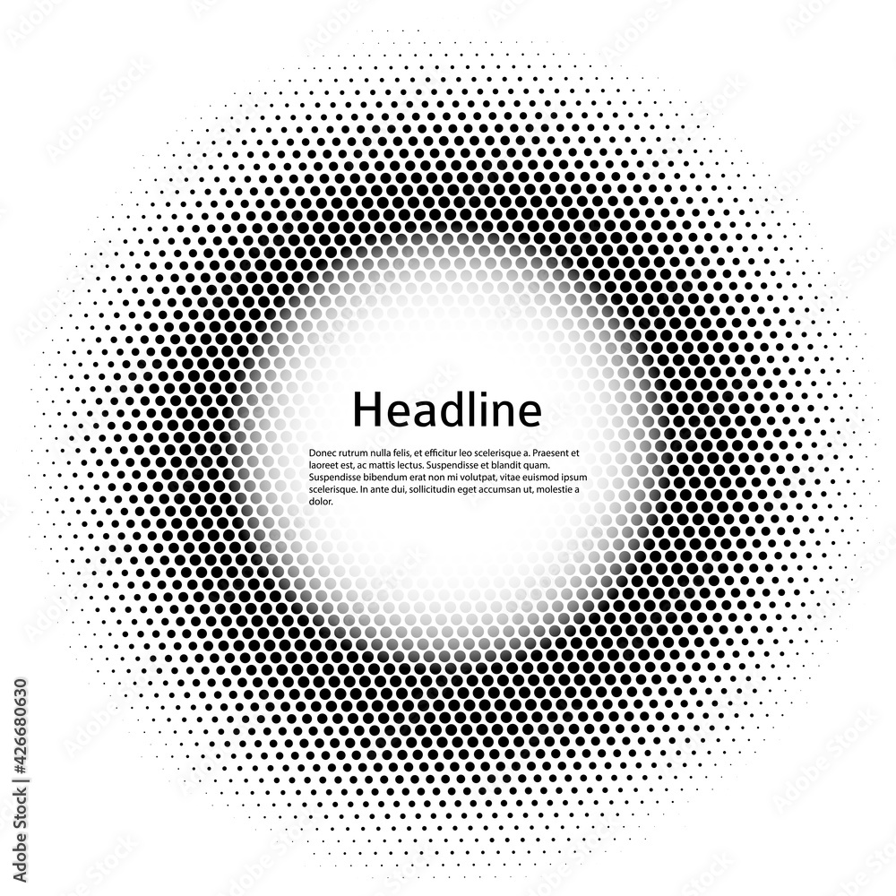 Design elements symbol Editable color halftone frame dot circle pattern on white background. Vector illustration eps 10 frame with black random dots. Round border Icon using halftone circle dots textu Design elements symbol Editable color halftone frame dot circle pattern on white background. Vector illustration eps 10 frame with black random dots. Round border Icon using halftone circle dots textu