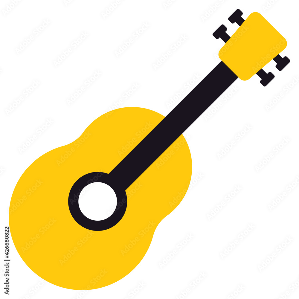 A flat design, icon of guitar A flat design, icon of guitar