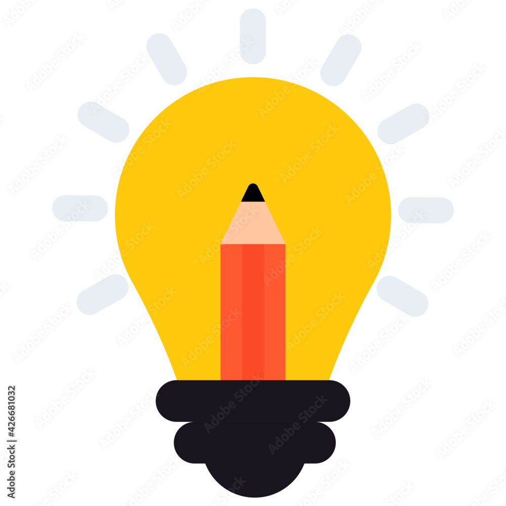 Light bulb, icon of creative writing Light bulb, icon of creative writing