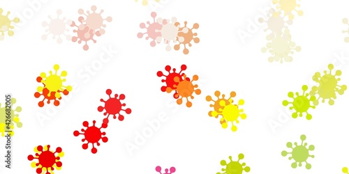 Light multicolor vector background with covid-19 symbols.