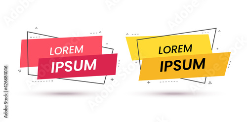 Abstract geometric banners. Set of trendy shapes for commercial design. Vector illustration