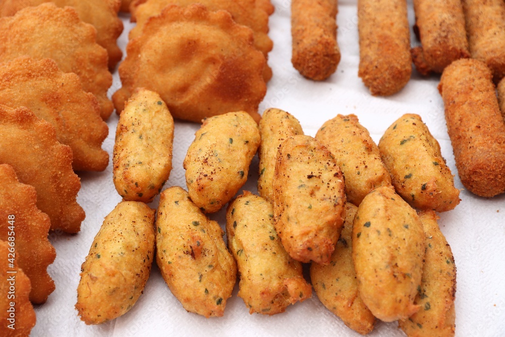 Portuguese food: bolinho de bacalhau Portuguese food: bolinho de bacalhau