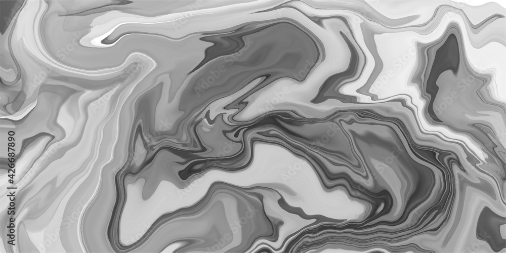 Abstract gray marble fluid painted background. Alcohol ink or watercolor vector art. Design texture backdrop for for poster, card, invitation, flyer, cover, banner, social media post..