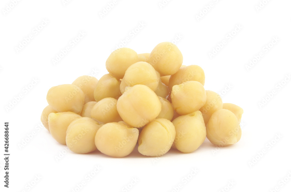 Heap of chickpeas isolated on white background Heap of chickpeas isolated on white background