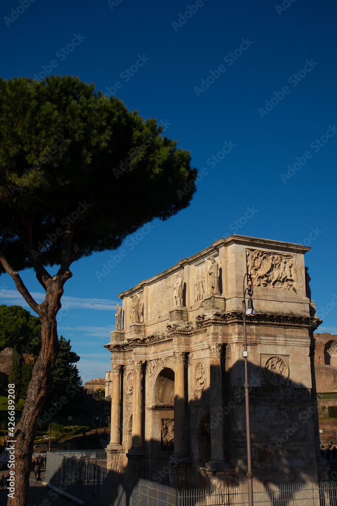 View of the Arch of Constantine, Rome, Italy