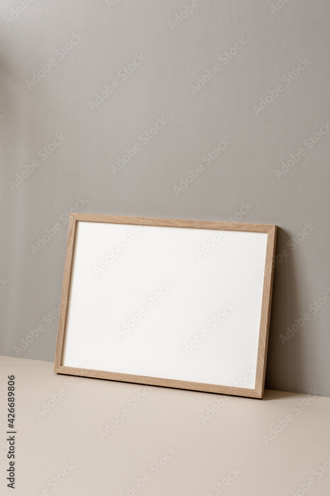 Mockup Art Wooden Frame Landscape Dark background Mockup Art Wooden Frame Landscape Dark background