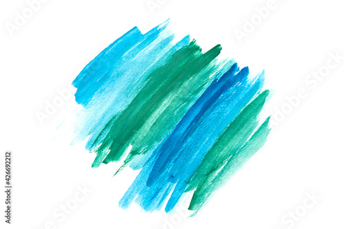 Abstract Hand painted Green and blue watercolor for background