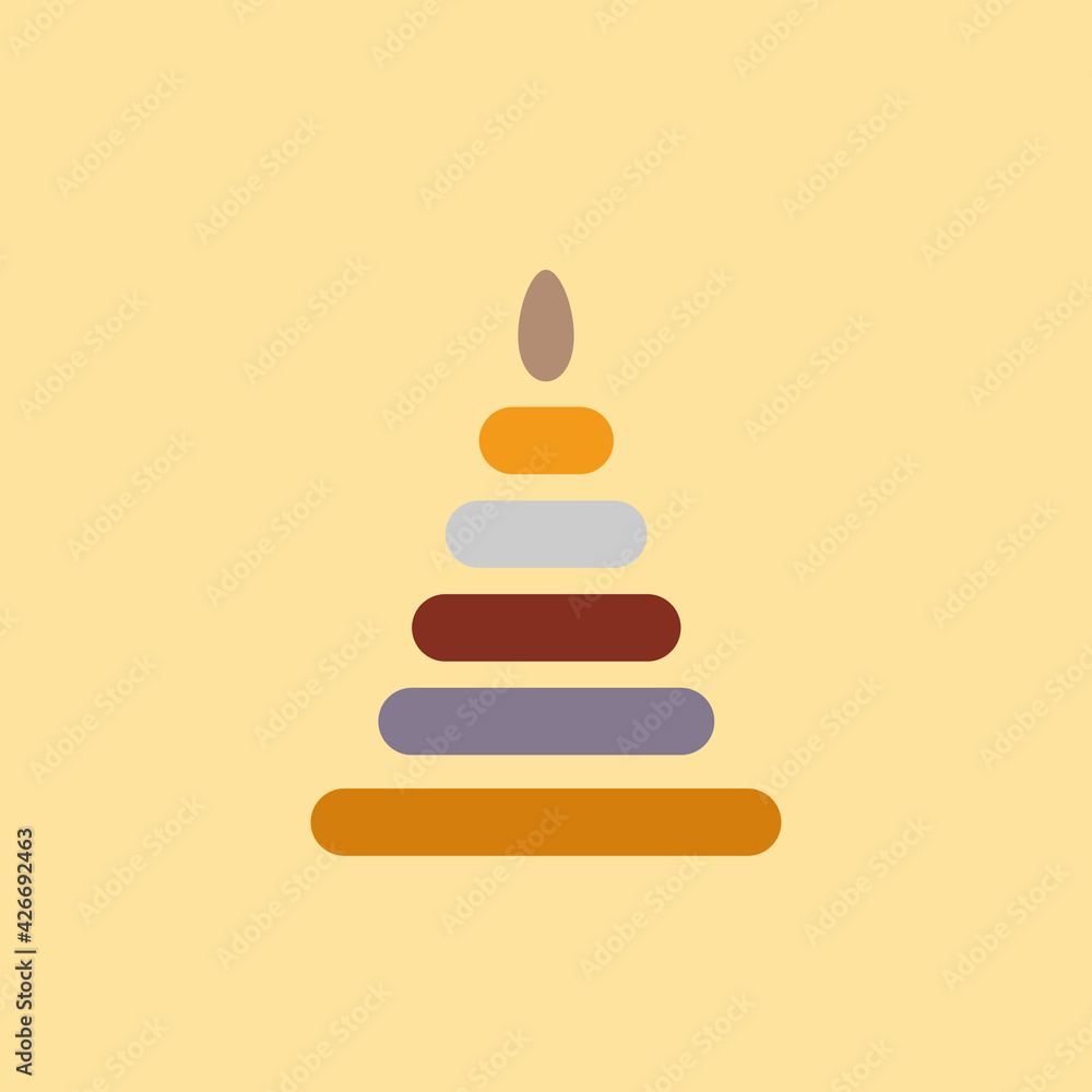 Pyramid baby toy icon. Minimalist style. Vector illustration. Pyramid baby toy icon. Minimalist style. Vector illustration.