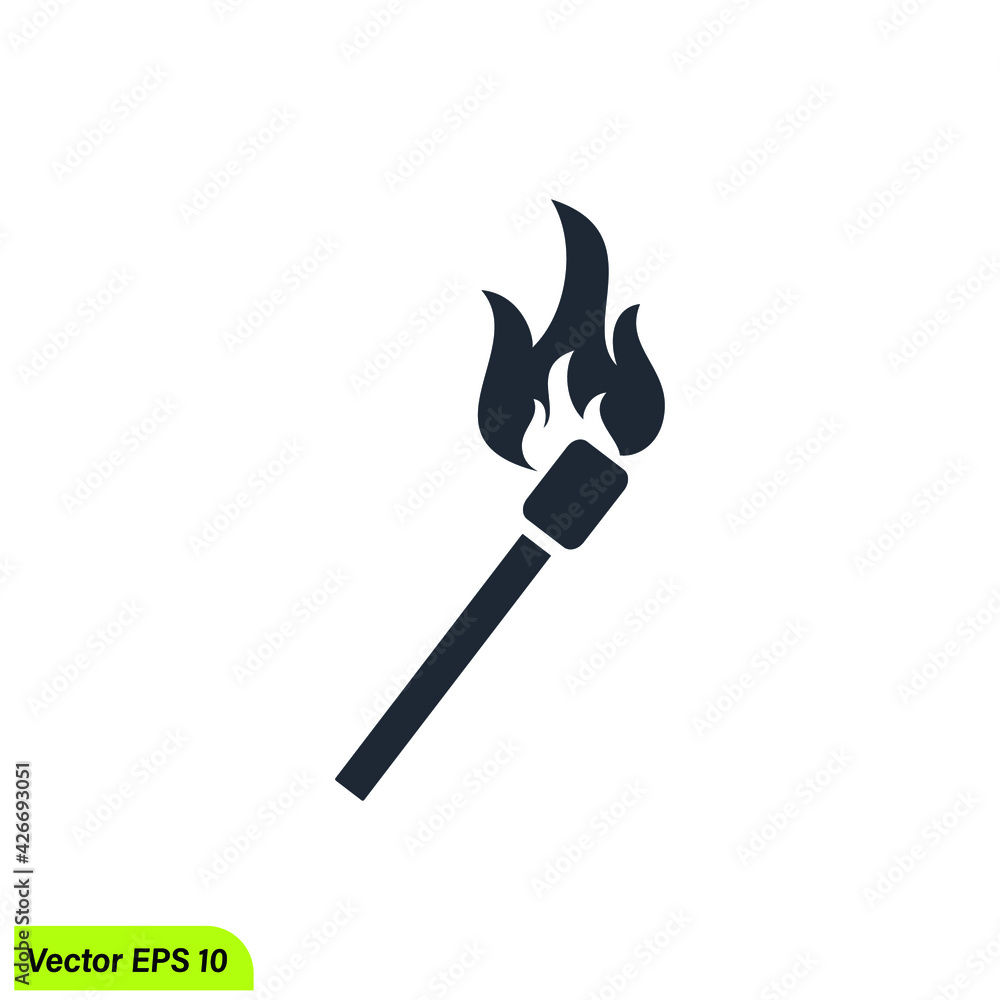 torch icon simple design element logo template
