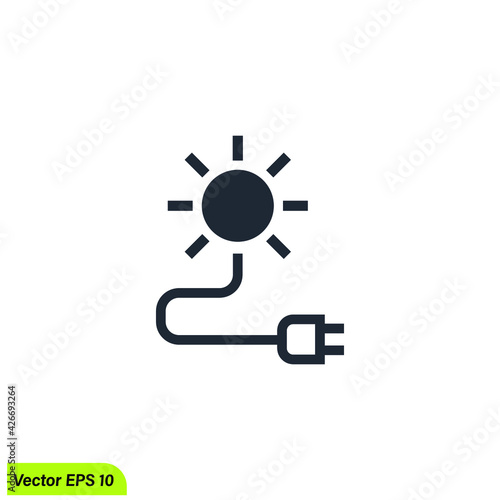 solar energy icon vector simple design element