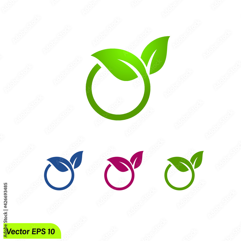 leaf icon nature symbol logo template leaf icon nature symbol logo template