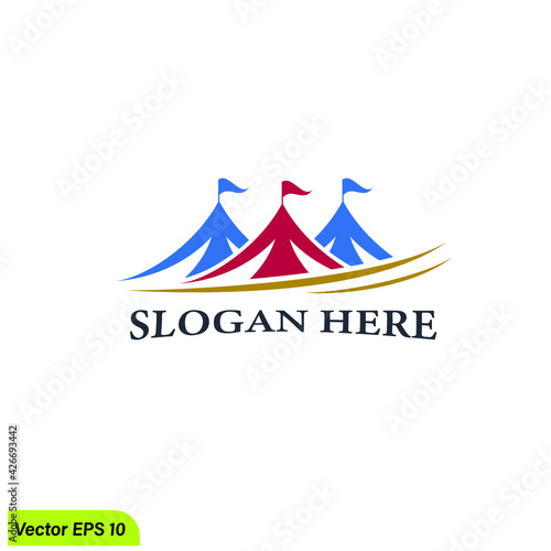 circus tent icon vector logo template