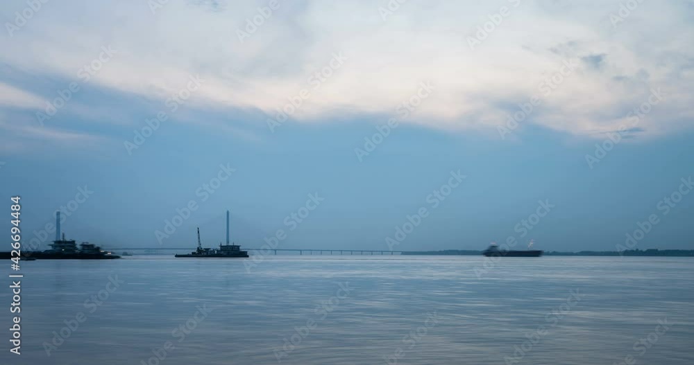 time lapse of the yangtze river landscape at twilight, China
time lapse of the yangtze river landscape at twilight, China