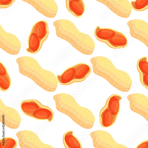 Illustration on theme big pattern identical types peanut