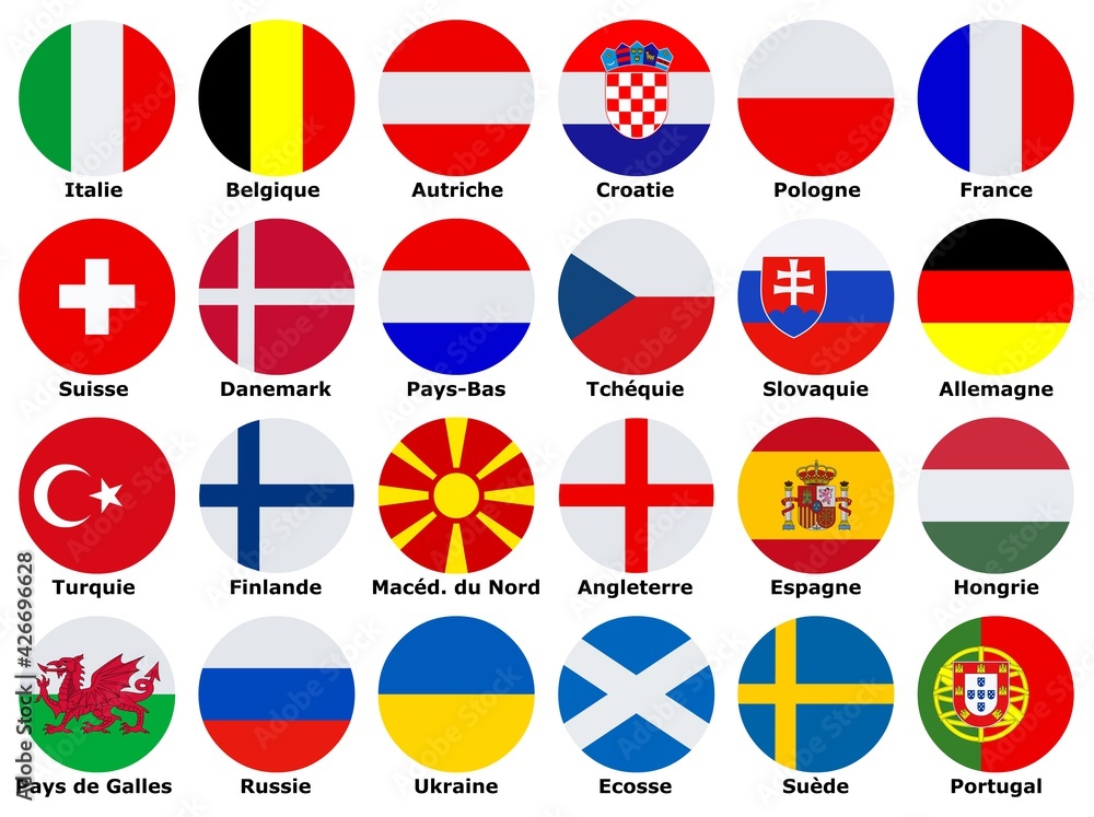 Drapeaux des pays européens participant à la coupe Drapeaux des pays européens participant à la coupe